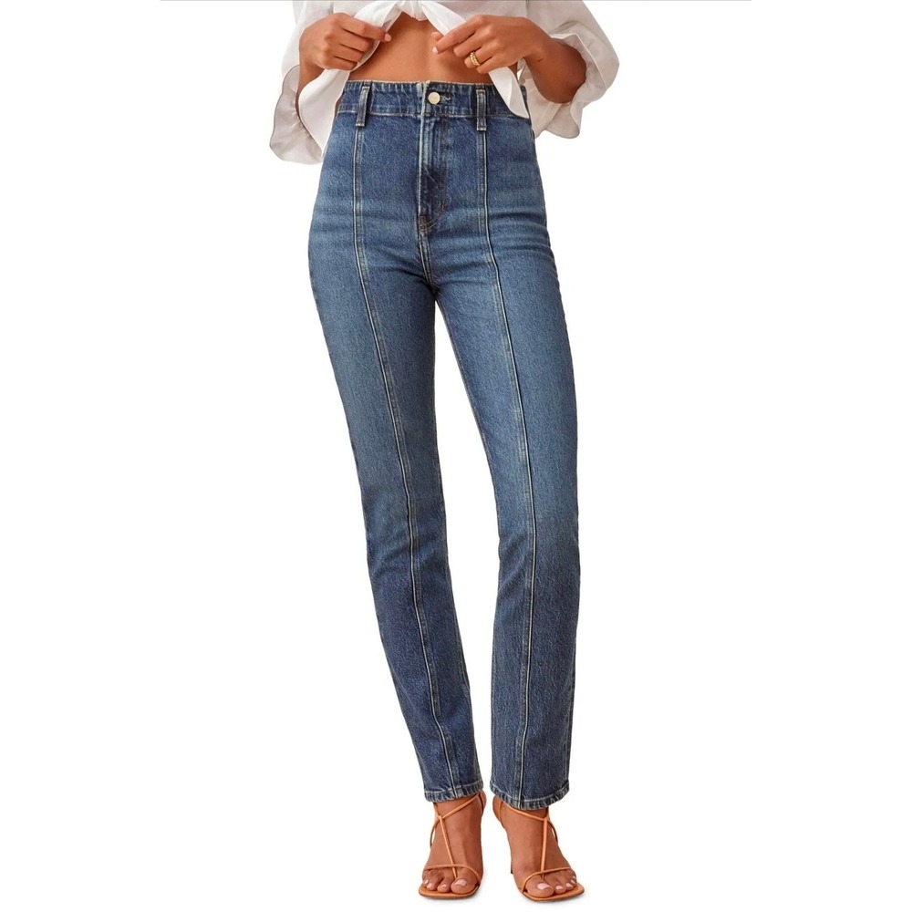 Reformation Amie Seamed High Rise Skinny‎ Jeans Anguilla Wash Blue Size 26